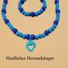 Kinder-Schmuck-Set Kette & Armband Herz blau Perlenschmuck 