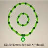 Kinder-Schmuck-Set Kette & Armband Herz Grün Perlenschmuck 