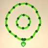 Kinder-Schmuck-Set Kette & Armband Herz Grün Perlenschmuck 