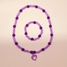 Kinder-Schmuck-Set Kette & Armband Herz Lila Perlenschmuck 