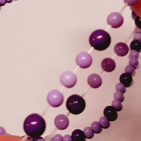 Kinder-Schmuck-Set Kette & Armband Herz Lila Perlenschmuck 
