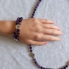 Kette Armband Schmuck-Set, große Größe Lila-Schwarz Halskette