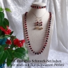 Kette Armband Schmuck-Set, große Größe Lila-Schwarz Halskette