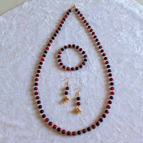 Kette Armband Ohrhänger 3er-Set, Schmuckset große Größe elegant