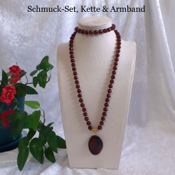 Kette Armband - Set XXL Collier Halskette Perlenkette Schmuckset