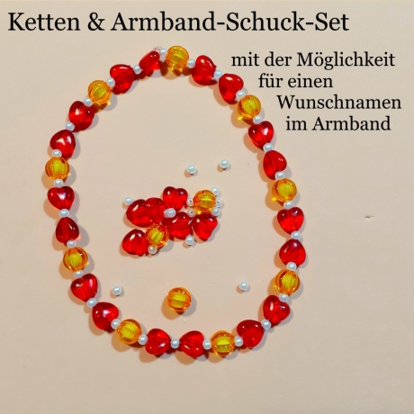 Kinder-Schmuckset aus Kette und Armband Kinderschmuck Wunschname