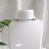 Röhren-Kette Kurzkette Silber-Orange Damen-Schmuck Halskette 