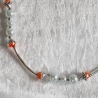 Röhren-Kette Kurzkette Silber-Orange Damen-Schmuck Halskette 