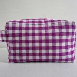 Kulturtasche Kiki Karo violett