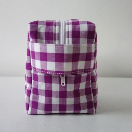Kulturtasche Kiki Karo violett