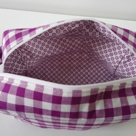 Kulturtasche Kiki Karo violett