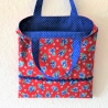 Kindertasche Stoffbeutel gefüttert 24x26 rot mit Blaubeeren