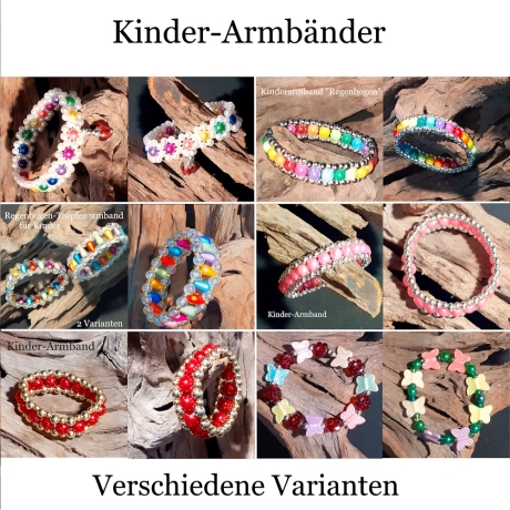 Kinder-Armband bunte Herzen niedlich Kinder-Schmuck elastisch