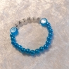 Kinder-Armband Kinder-Schmuck Wunschname Blau mit Smylie Geschenk