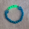 Kinder-Armband Kinder-Schmuck Wunschname Blau mit Smylie Geschenk