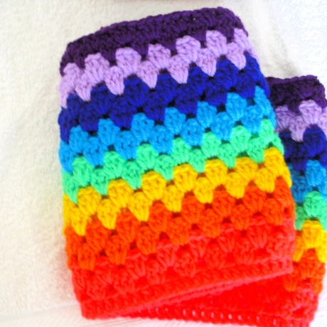 Kinderschlauchschal Loopschal REGENBOGEN handgehäkelt