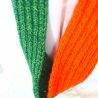 Kinderschlauchschal Kinderloop Orange & Grün handgestrickt