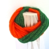 Kinderschlauchschal Kinderloop Orange & Grün handgestrickt