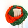 Kinderschlauchschal Kinderloop Orange & Grün handgestrickt