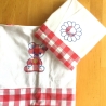 Vintage 70er Kinderbettwäsche Rot-Weiß-Caro mit Applikationen 