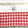 Vintage 70er Kinderbettwäsche Rot-Weiß-Caro mit Applikationen 