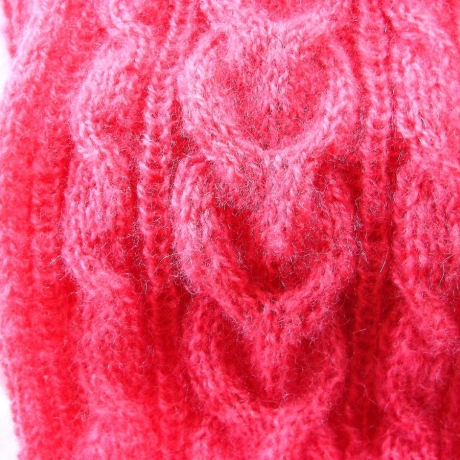 Schlauchschal rosa mit Zöpfen Mohairwolle von Hobbyhaus