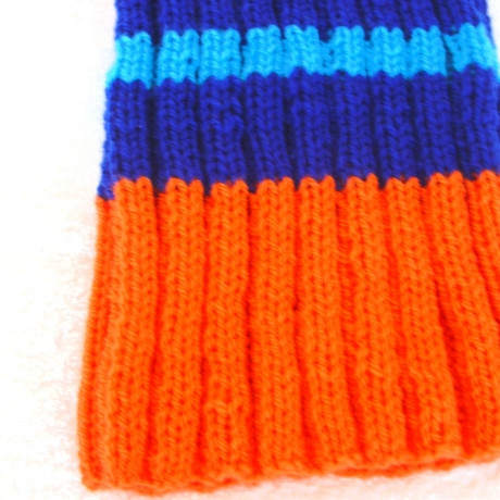 Kinderschlauchschal Halssocke in Blockstreifen gestrickt