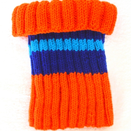 Kinderschlauchschal Halssocke in Blockstreifen gestrickt