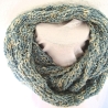 Kinderschlauchschal in eisblau-beige-color handgestrickt