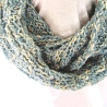 Kinderschlauchschal in eisblau-beige-color handgestrickt