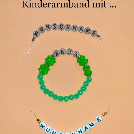 Kinder-Armband Kinder-Schmuck personalisiert Kleeblatt Armreifen