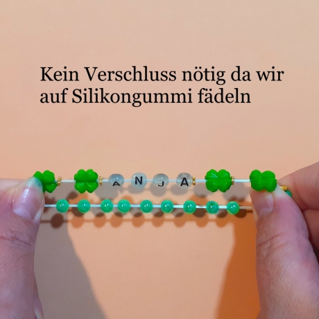 Kinder-Armband Kinder-Schmuck personalisiert Kleeblatt Armreifen