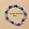 Kinder-Armband Schmuck, elastisch, Perlen gefädelt, Blau