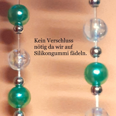 Kinder-Armband Schmuck, elastisch, Perlen gefädelt Hellgrün