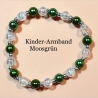 Kinder-Armband Schmuck, elastisch, Perlen gefädelt, Moos-Grün