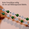 Kinder-Armband Schmuck, elastisch, Perlen gefädelt, Moos-Grün