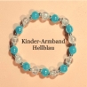 Kinder-Armband Schmuck, elastisch, Perlen gefädelt Hellblau
