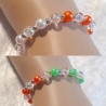 Kinder-Armband Schmuck elastisch Perlen gefädelt, dreifarbig bunt
