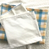 Vintage 3-teilige Kinderbettwäsche Gelb-Hellblau-Caro 70er Jahre