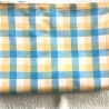Vintage 3-teilige Kinderbettwäsche Gelb-Hellblau-Caro 70er Jahre