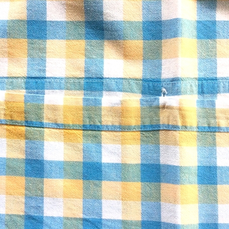 Vintage 3-teilige Kinderbettwäsche Gelb-Hellblau-Caro 70er Jahre