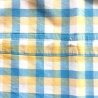 Vintage 3-teilige Kinderbettwäsche Gelb-Hellblau-Caro 70er Jahre
