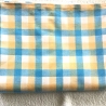 Vintage 3-teilige Kinderbettwäsche Gelb-Hellblau-Caro 70er Jahre