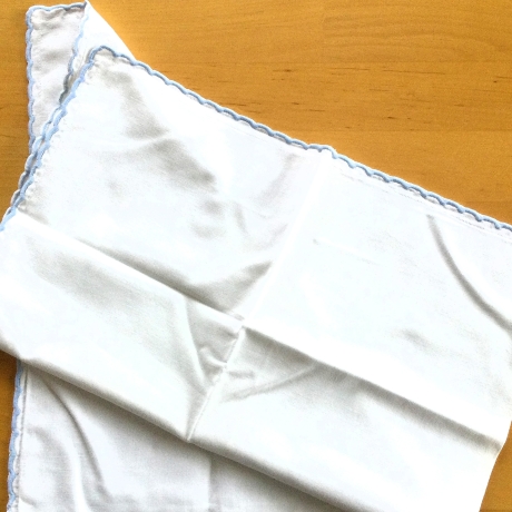 Vintage 3-teilige Kinderbettwäsche Gelb-Hellblau-Caro 70er Jahre