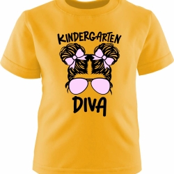 Kinder Kurzarm T-Shirt bedruckt mit KINDERGARTEN DIVA