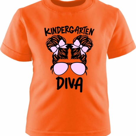 Kinder Kurzarm T-Shirt bedruckt mit KINDERGARTEN DIVA