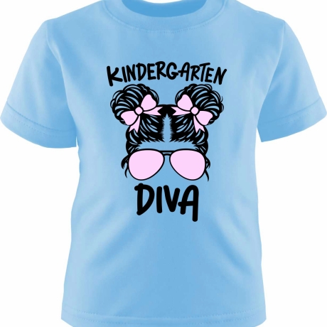 Kinder Kurzarm T-Shirt bedruckt mit KINDERGARTEN DIVA