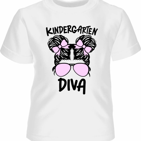 Kinder Kurzarm T-Shirt bedruckt mit KINDERGARTEN DIVA
