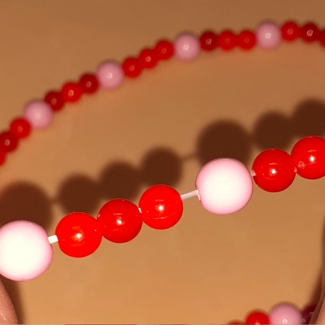 Kinder-Schmuck-Set Kette & Armband Herz Rot Perlenschmuck 