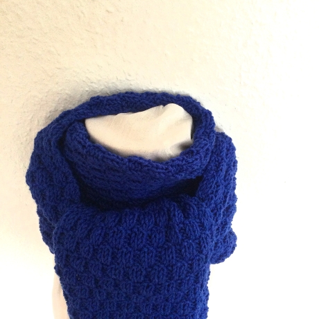 Kinderschal☀Strickschal☀BLAU☀handgestrickt von Hobbyhaus